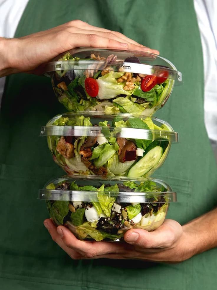 Stacked salad bowls, personalised nutrition in practice.